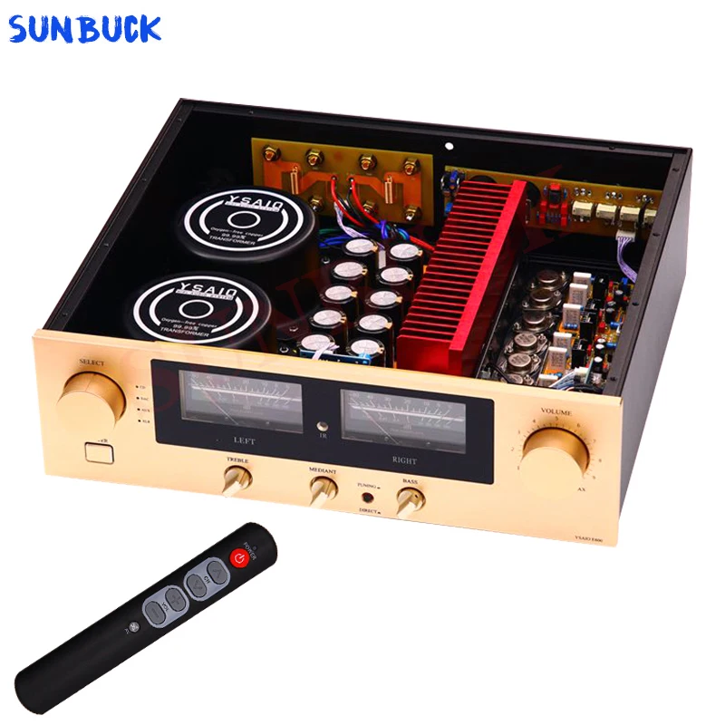 SUNBUCK E800 200W+200W High-Power HIFI Amplifier 15024 15025 Gold Sealed Tube RCA XLR Balanced Remote control Amplifier Audio