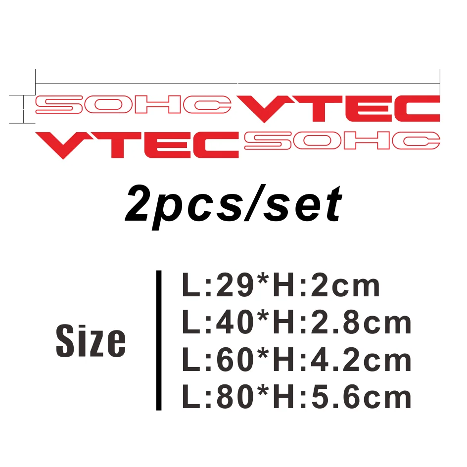 

1 пара, автомобильные виниловые наклейки SOHC VTEC