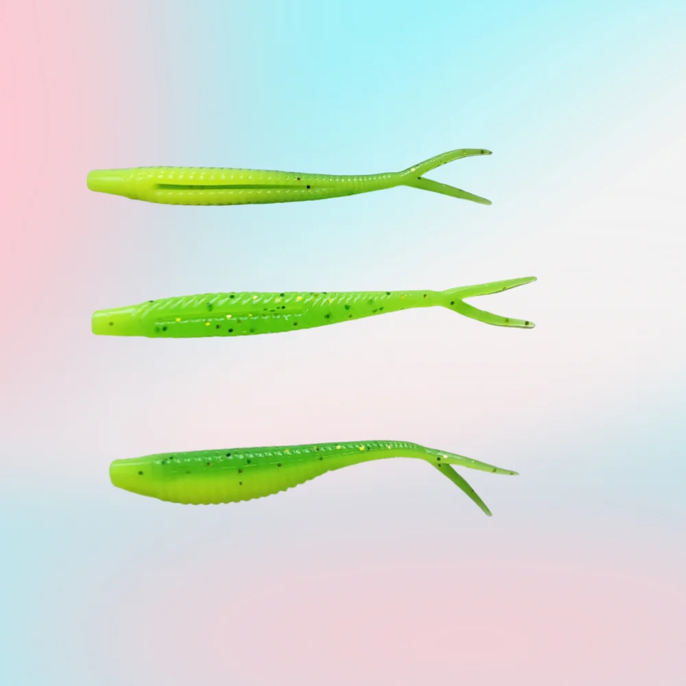30 Stück Angeln Weiche Köder Kunststoff Köder 7 cm Lebensechte Gabelte Paddel Schwanz Angeln Swimbaits für Süßwasser für Crappie Bass Walleye – Detail 1