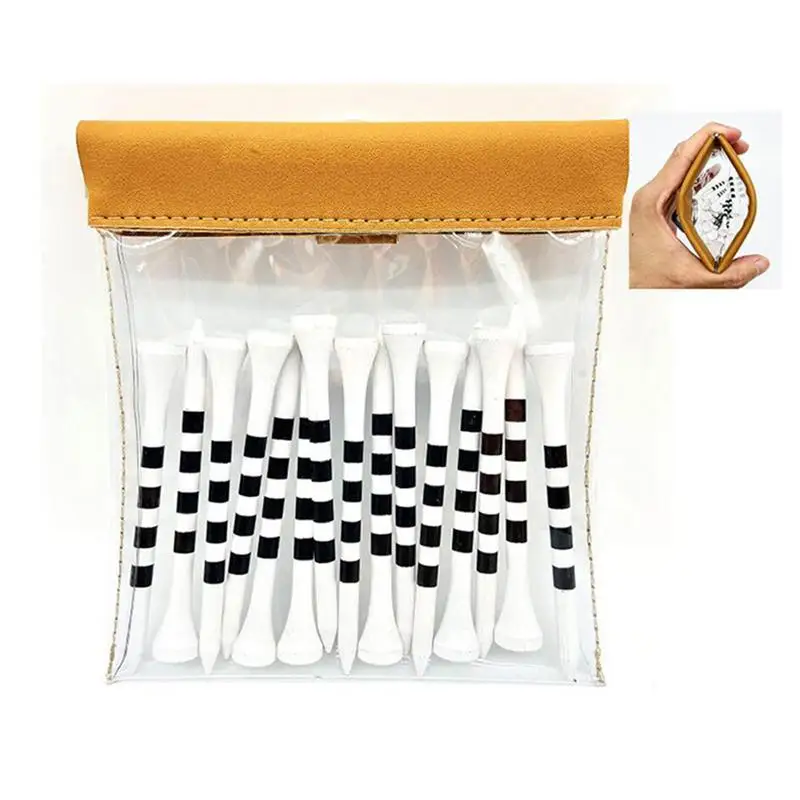 Bola de golfe transparente e Tees Storage Bag, durável e leve bolsa, acessórios de golfe ao ar livre, fácil de transportar