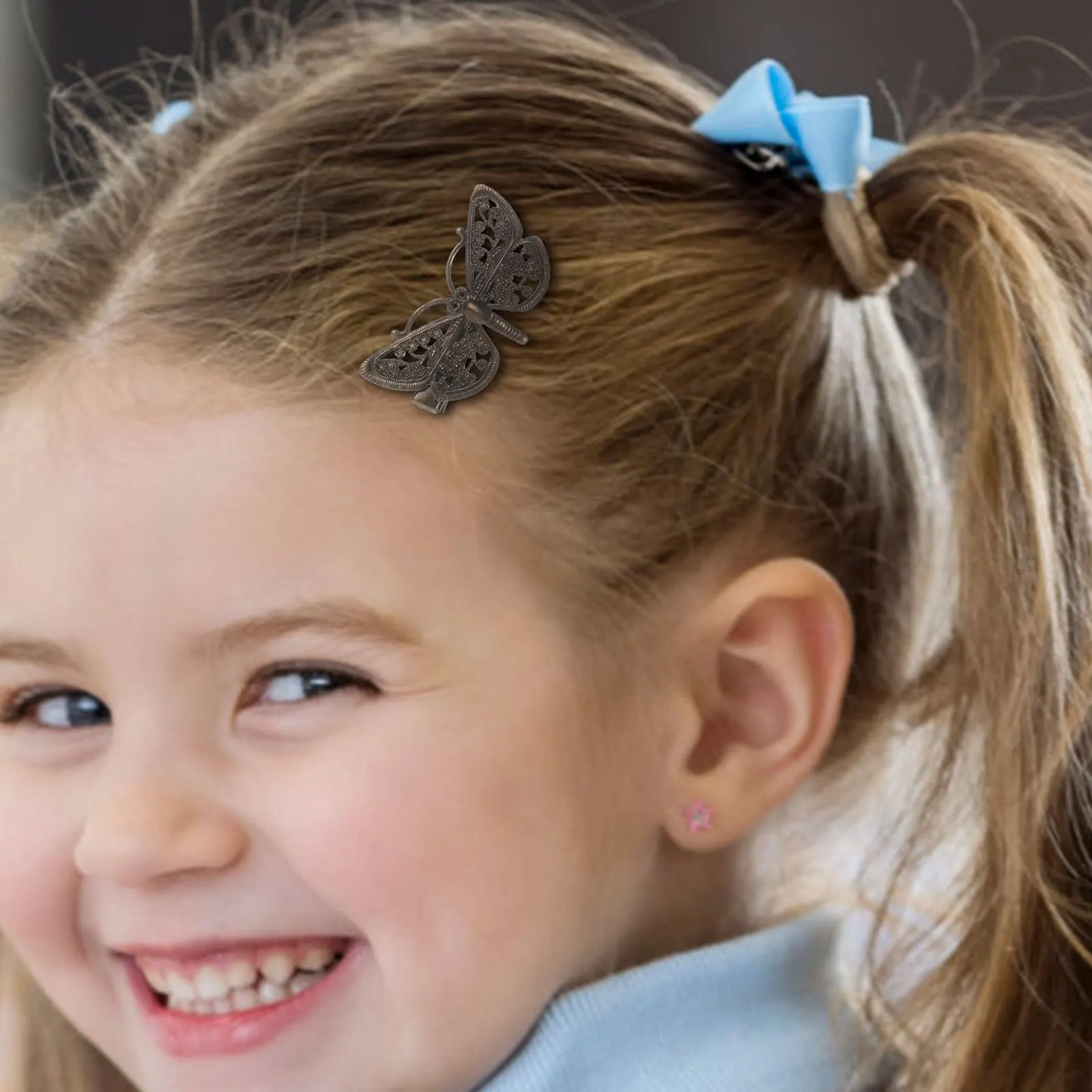 16 قطعة من مشابك الشعر على شكل فراشات كلاسيكية من البرونز، مشابك فرنسية عتيقة، إكسسوارات أنيقة للنساء والفتيات والحفلات اليومية #4