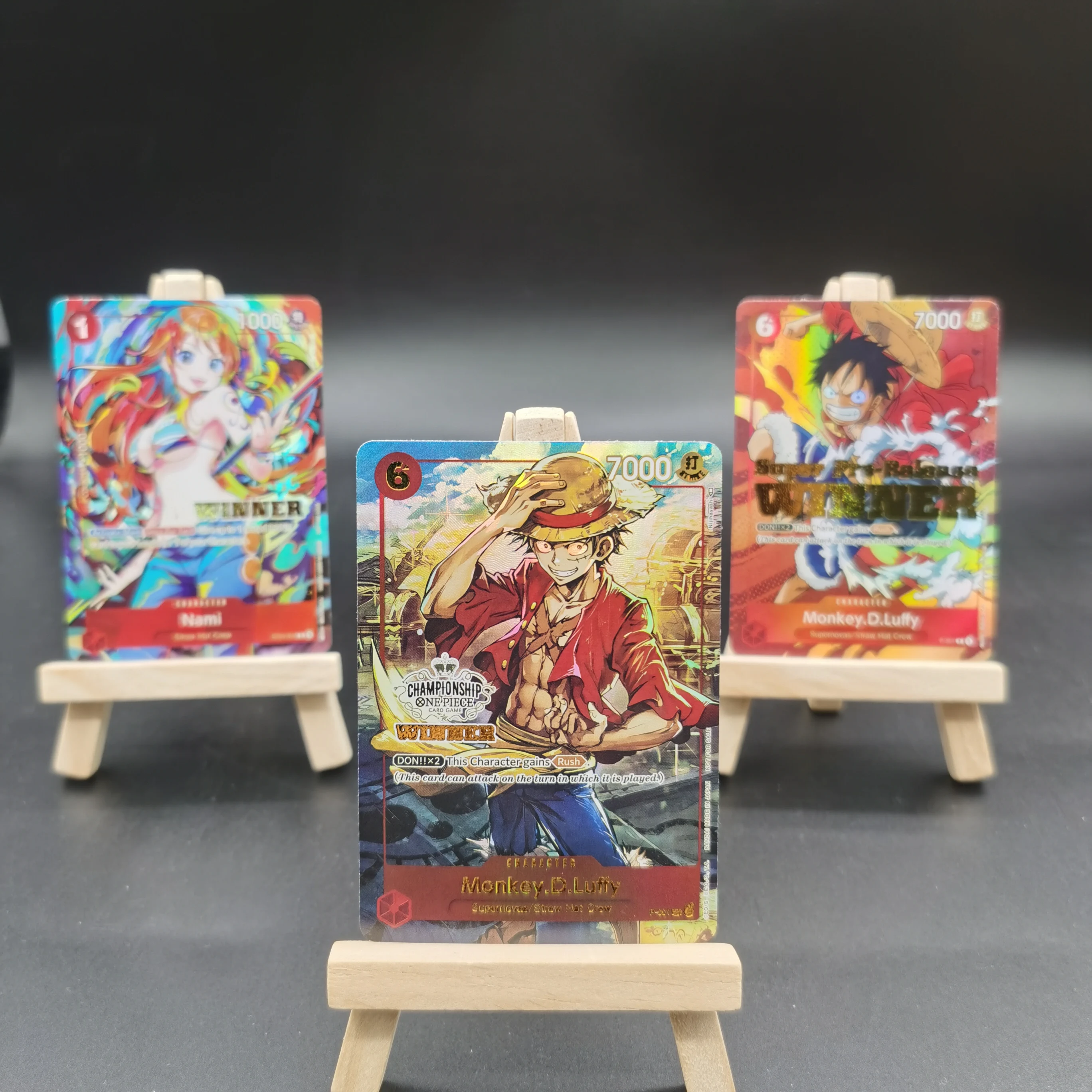 ONE PIECE Sammelkarten Championship Event Card Monkey D. Ruffy DIY Hot Stam Hochwertiges, selbstgemachtes Spiel Anime-Karten Geschenkspielzeug