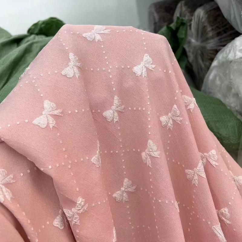 Tissu Jacquard à nœud brodé, tissu à motif de nœud papillon, tissu d'automne et d'hiver pour bricolage, robe Hanfu Cheongsam de Style ancien