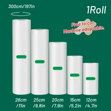 Bolsas para Envasado al Vacío de 3 Metros por Rollo - Duraderas, Libres de BPA, Resistentes a Desgarros, Fáciles de Cortar. Ideal para Sous Vide, Preparación de Comidas