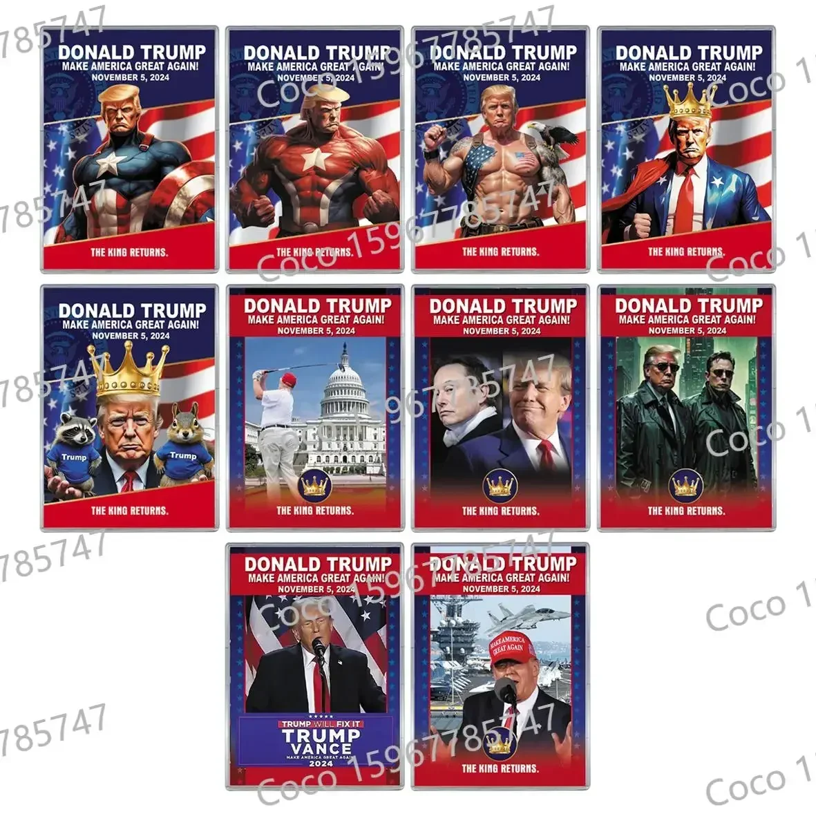 USA 45-47th US President Donald Trump Ticket Gold Cards Trump Gold Bill Cards Christmas Gifts