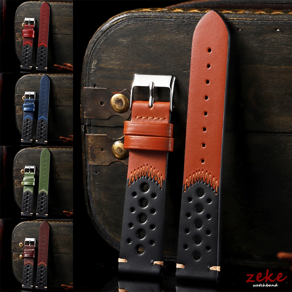 Breathable Cowhide Watch Strap Retro Oil Wax Genuine Leather Watchband 20mm Watch Bracelet Belt for Samsung Galaxy Watch 7/6/5/4