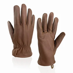 Work Gloves Cowhide Leather Work Gloves for Men for Construction Cutting/Motorcycle/Farm/Garden