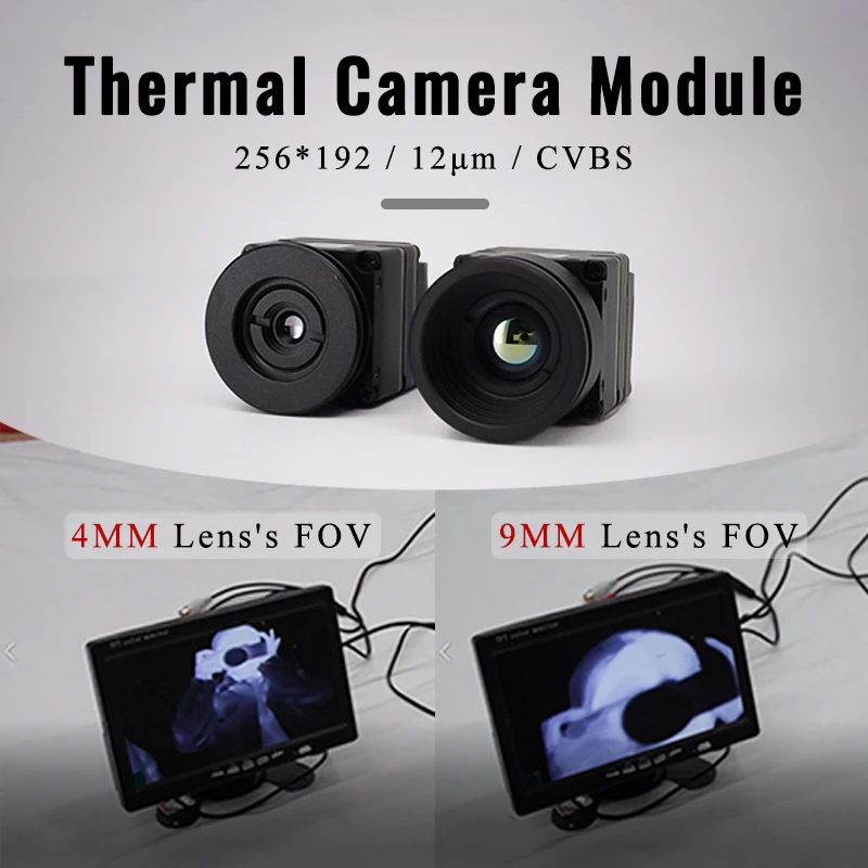 256*192 CVBS Thermal Imager 12um Module 4mm/9mm Lens 256 CVBS Mini Camera Thermal Module