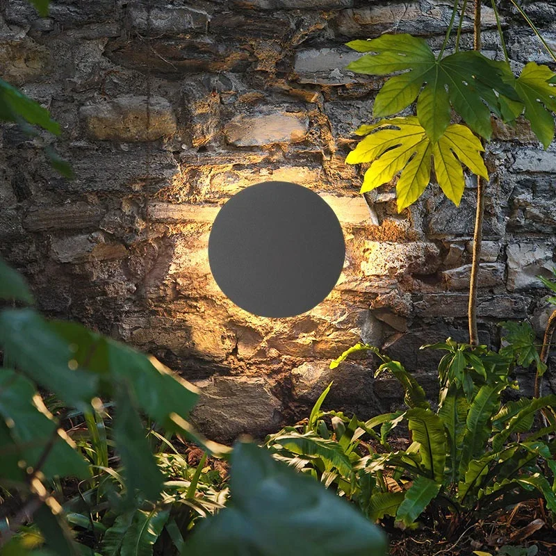 Round Square Modern Wall Lights Garden Porch Ip65 Waterproof Up Down Lighting Outdoor Led Bedroom Lamp Wall Decor