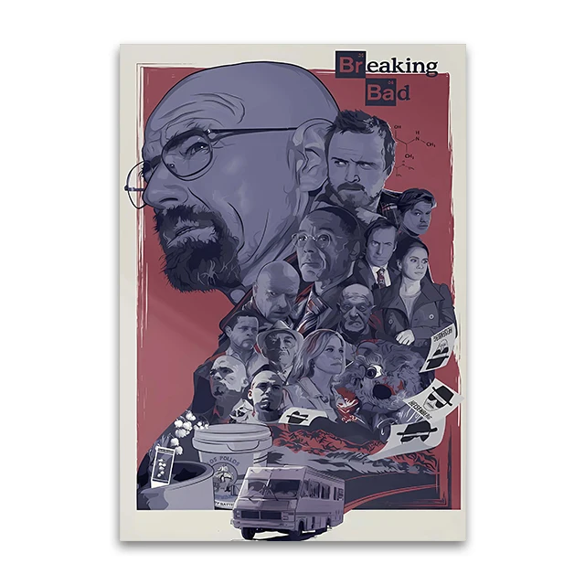 NONE Breaking Bad TV Canvas Wall Art Print Multicolor Unframed 3