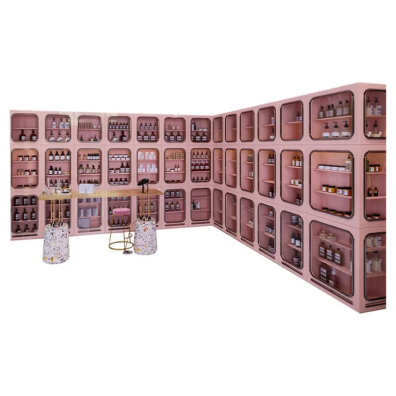 custom.Factory-customized Beauty Display Cabinets and Nail Art Display Racks Beauty Salons