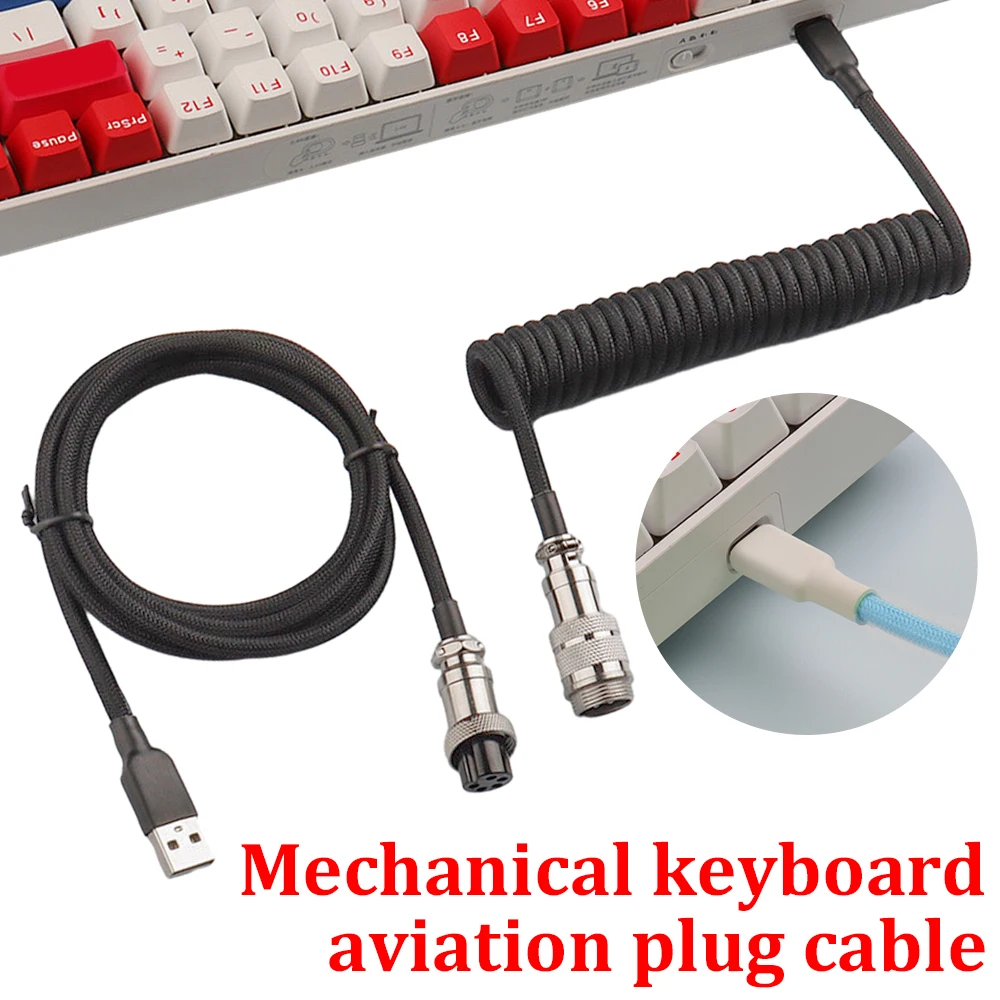 30cm Typ C mechanische Tastatur gewickeltes Kabel USB-Tastatur Draht mechanische Tastatur Flieger Desktop-Computer Luftfahrt-Anschluss