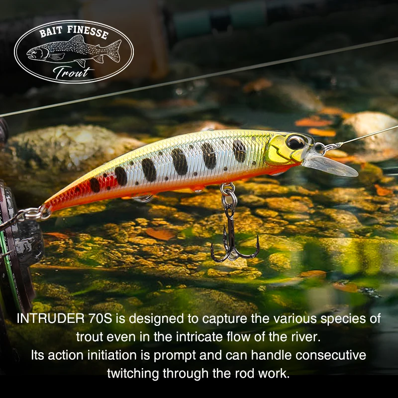 Tsurinoya 70S Minnow hundimiento – Cebo duro para lubina y trucha - imagen 3