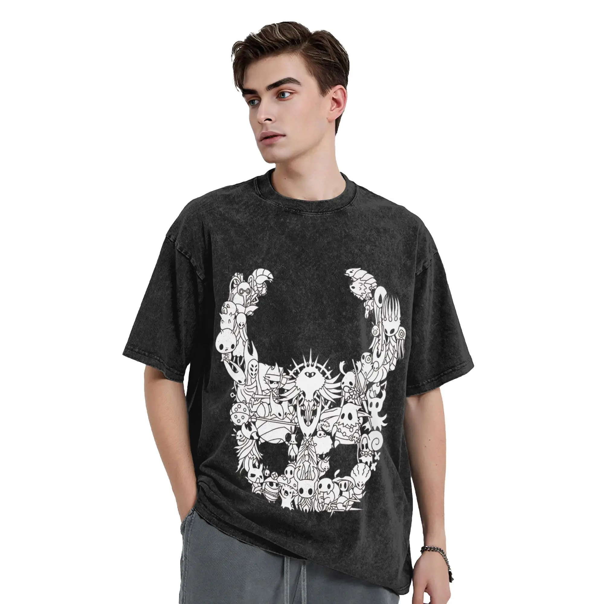 هولو نايت-سكان أحدث الملابس غسلها تي شيرت الرجال النساء الشارع الشهير الهيب هوب تي شيرت تيز بلايز قصيرة الأكمام #2