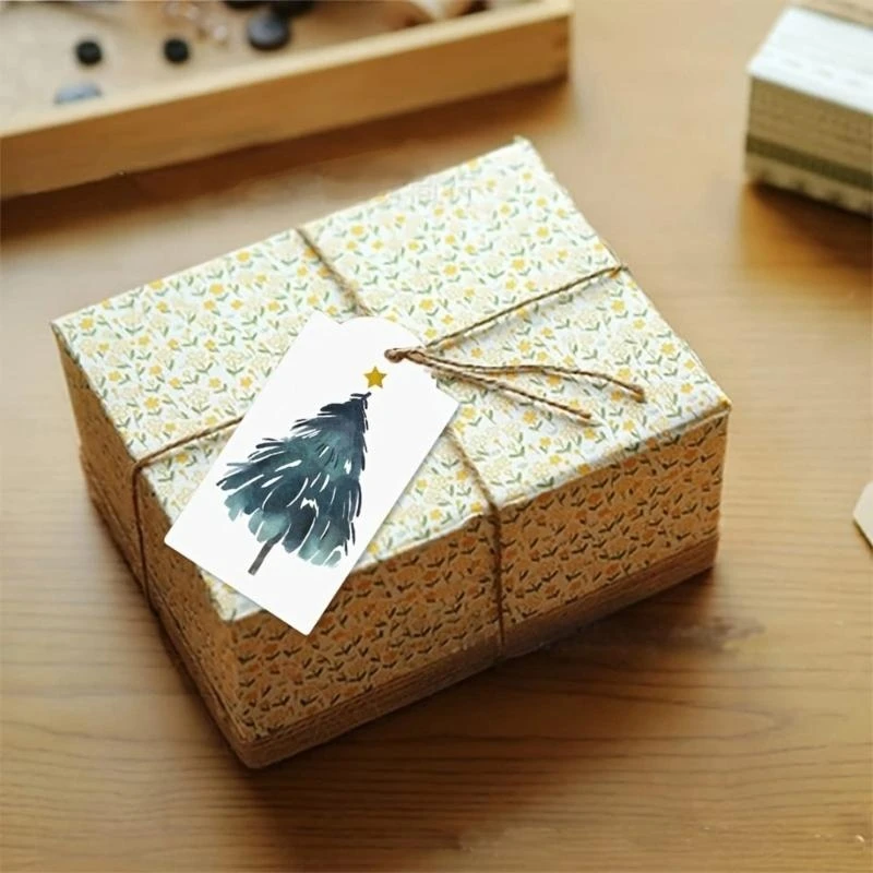  20 Pcs/Set Christmas Tree Ornament Tagged Christmas Labels for Gifts Packaging