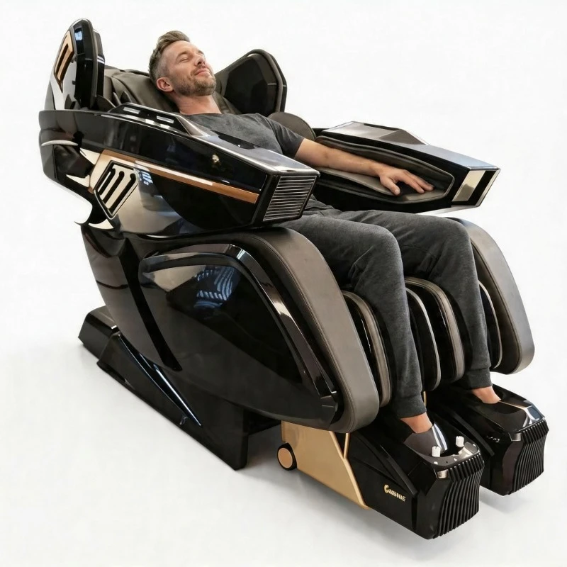 Factory Direct Cheap Luxury Foldable 4D SL Track Zero Gravity Full Body Massage Chair Heating Airbag Wholesale 2026