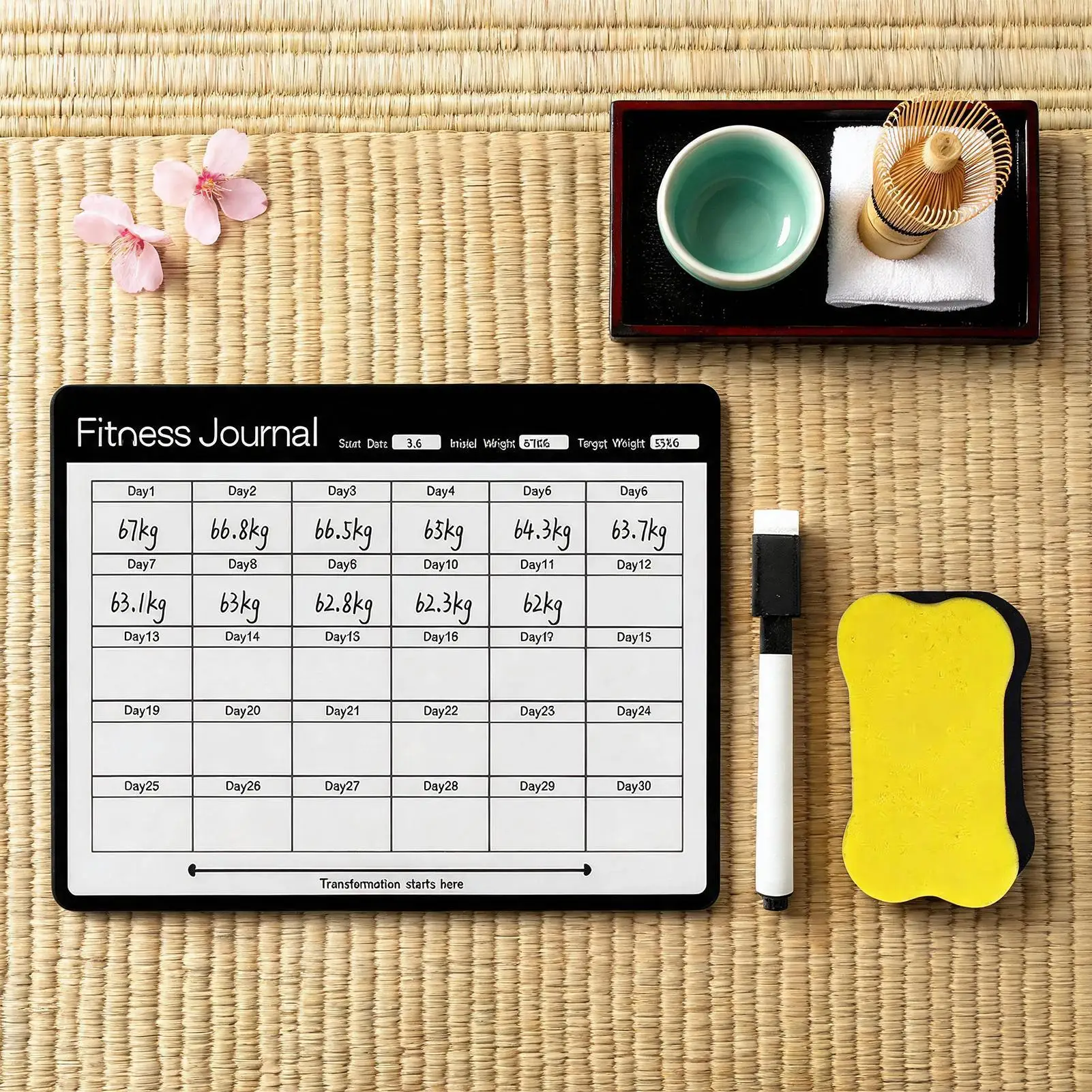 Whiteboard For Fridge Magnetic Daily Erasable Slimming Sheet Chart Erase Weekly Planner For Home Appointment Kitchen Office Work