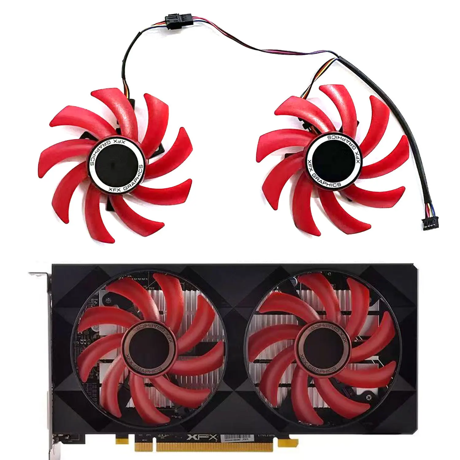 

Brand new 85MM 4PIN FDC10H12S9-C FY09010H12LPB RX 580 GPU fan suitable for HIS XFX RX 570 RS R9 285 390X RX580 graphics card