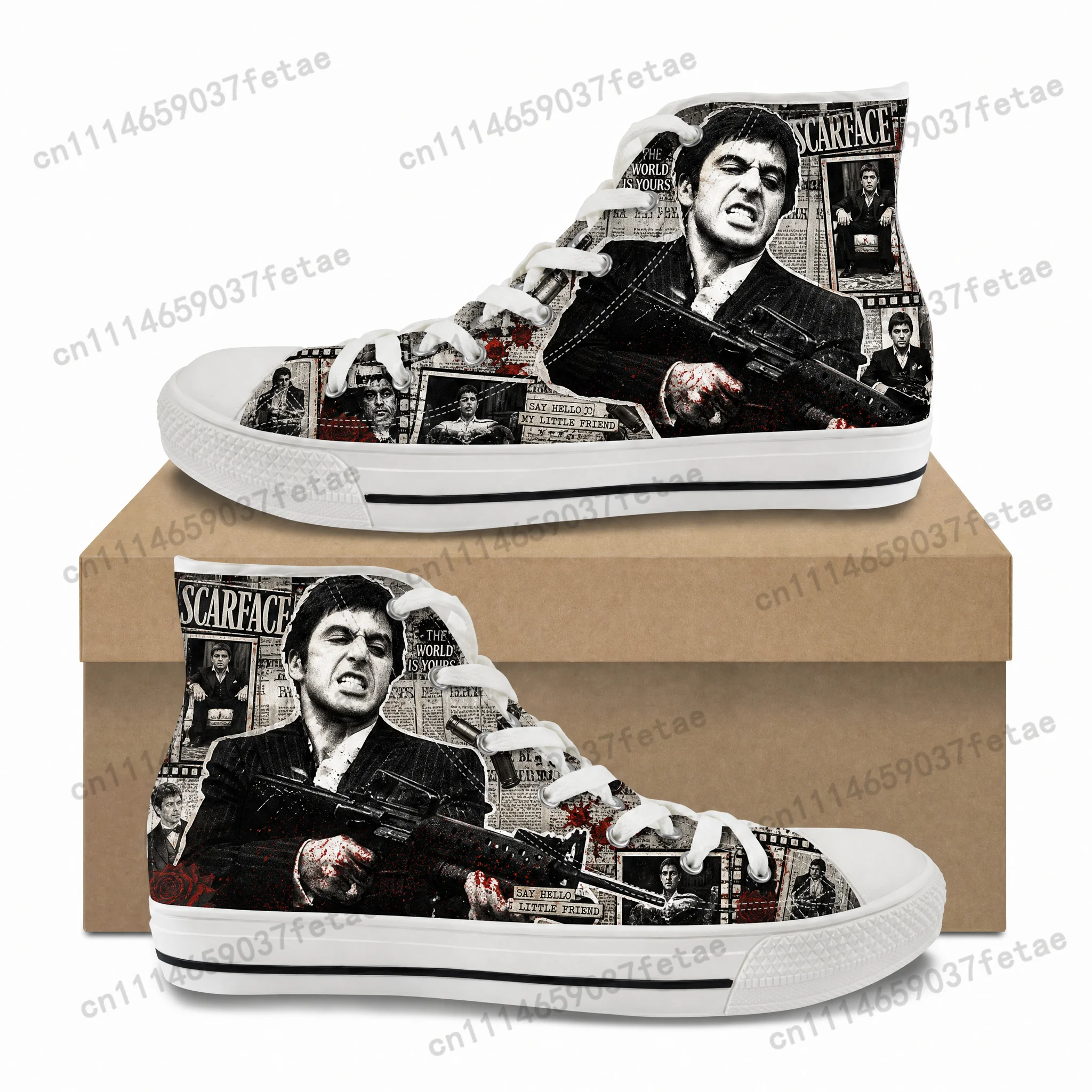 Scarface - Zapatillas Deportivas de Lona de Alta Calidad para Adolescentes, Hombres y Mujeres, Estilo Ghana, para Senderismo, Casuales, Personalizadas