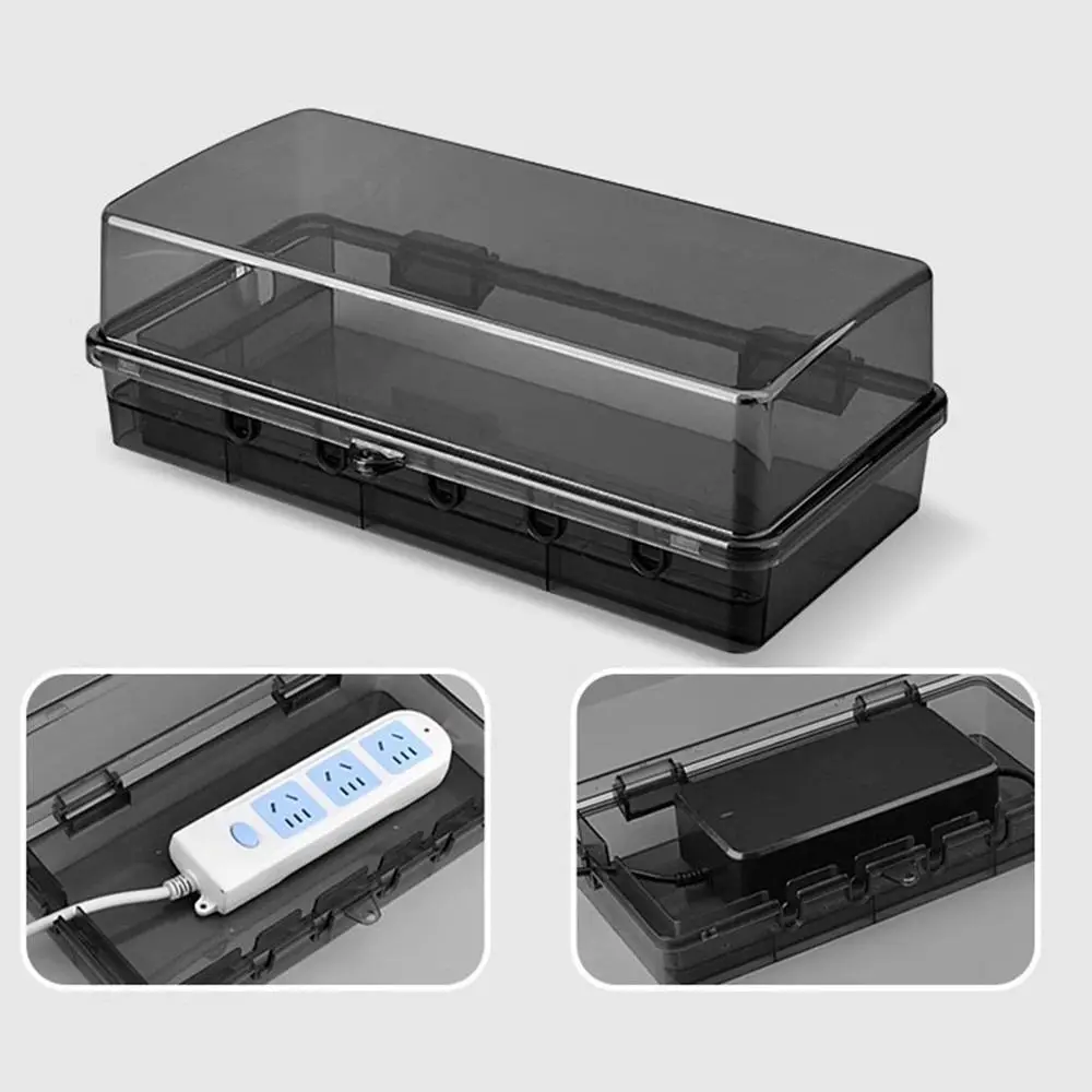 Durable Plastic Plug Box Anti-theft Waterproof Cable Management Box Weatherproof Protect Outlet Power Strip Storage Box Outdoor