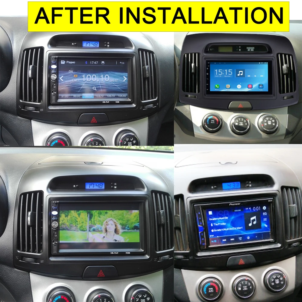 Double 2 Din Radio Fascia for Hyundai Elantra Avante 2006-2011 Left Hand Drive GPS Stereo Panel CD Trim Installation Kit Frame