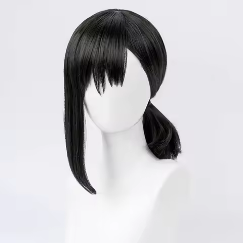 Anime Higashiyama Kobeni Cosplay Wig Chainsaw Man Cosplay Black Pigtail Heat Resistant Synthetic Hair Wigs