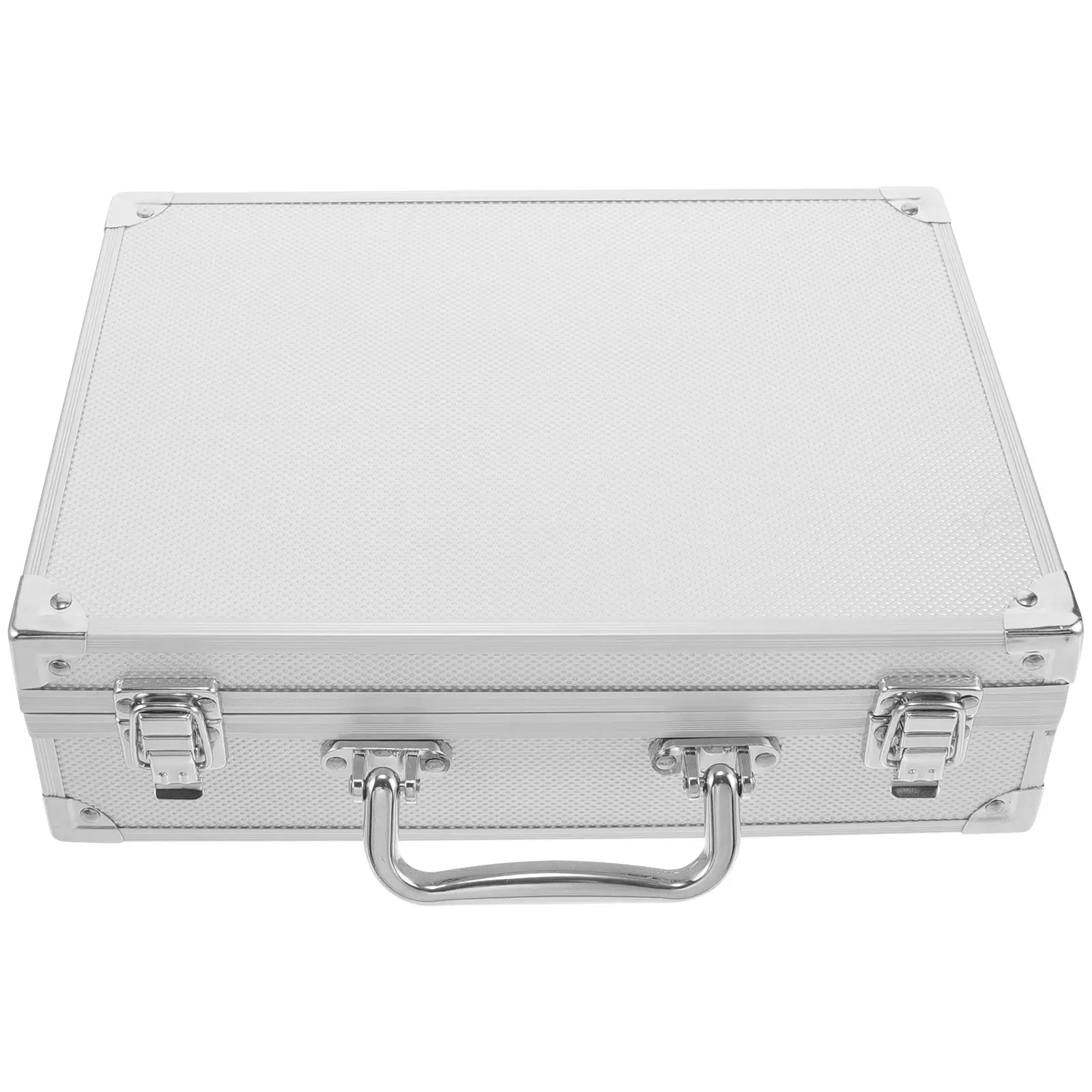 Portable Aluminum Alloy Toolbox Sound Card Case for Men Silver Briefcase Storage Container Tool Box Metal Suitcase