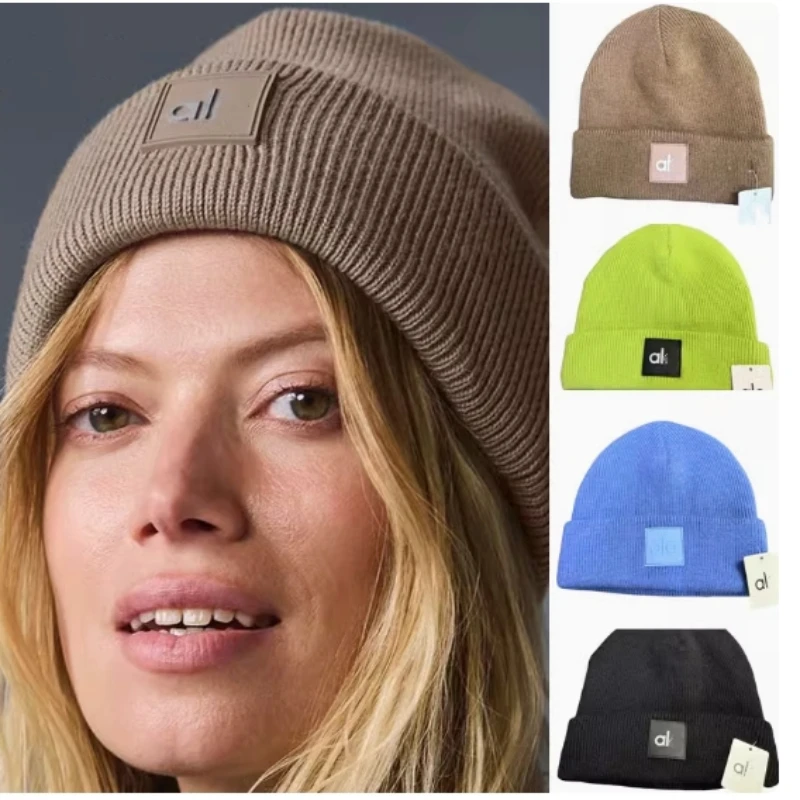 Yoga New Candy Colors Winter Hat Women Knitted Hat Warm Soft Trendy Hat Kpop Style Wool Beanie Elegant All-match Hat