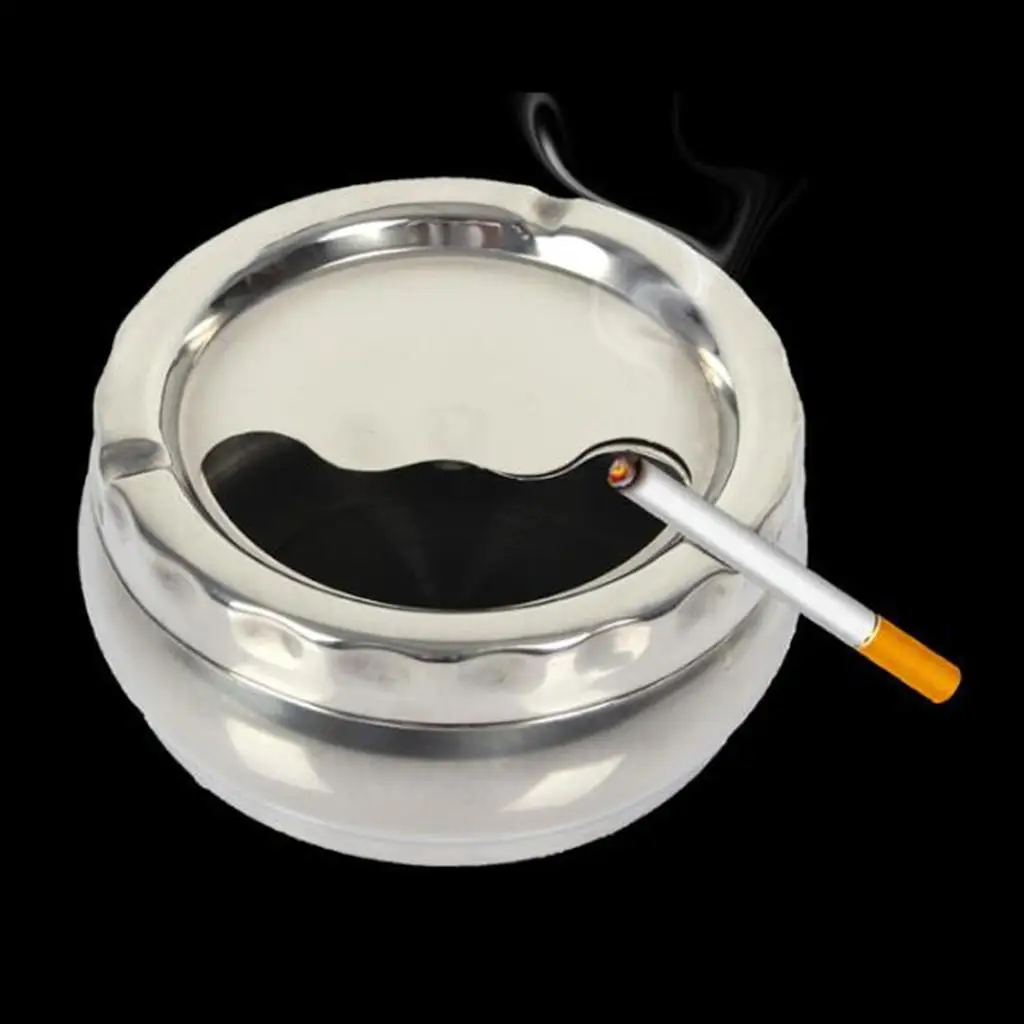 Stainless Steel Ashtray with Lid Perfect for Indoor and Outdoor Use
