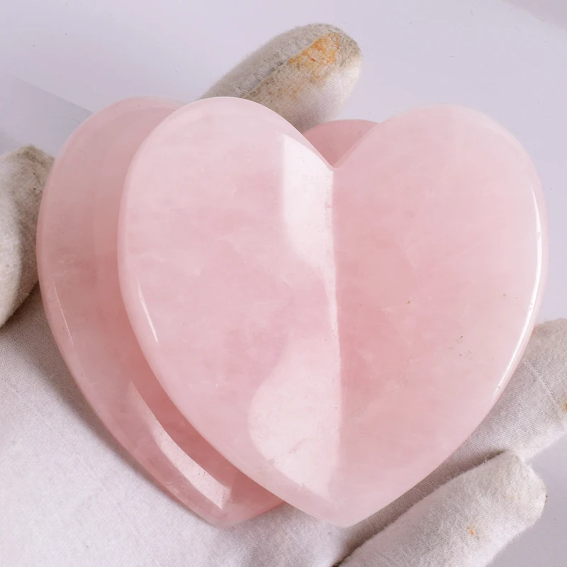 

Natural Rose Quartz Heart Shape Craft Mineral Stone Crystal Massage Healing Figurine Feng Shui Home Decor Accessory