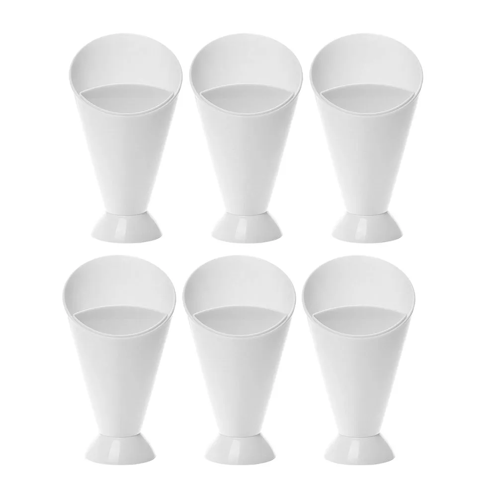 

6 Pcs Salad Cup Dip French Fries and Ketchup Dipping Cone Basket Fry Cups with White Reusable