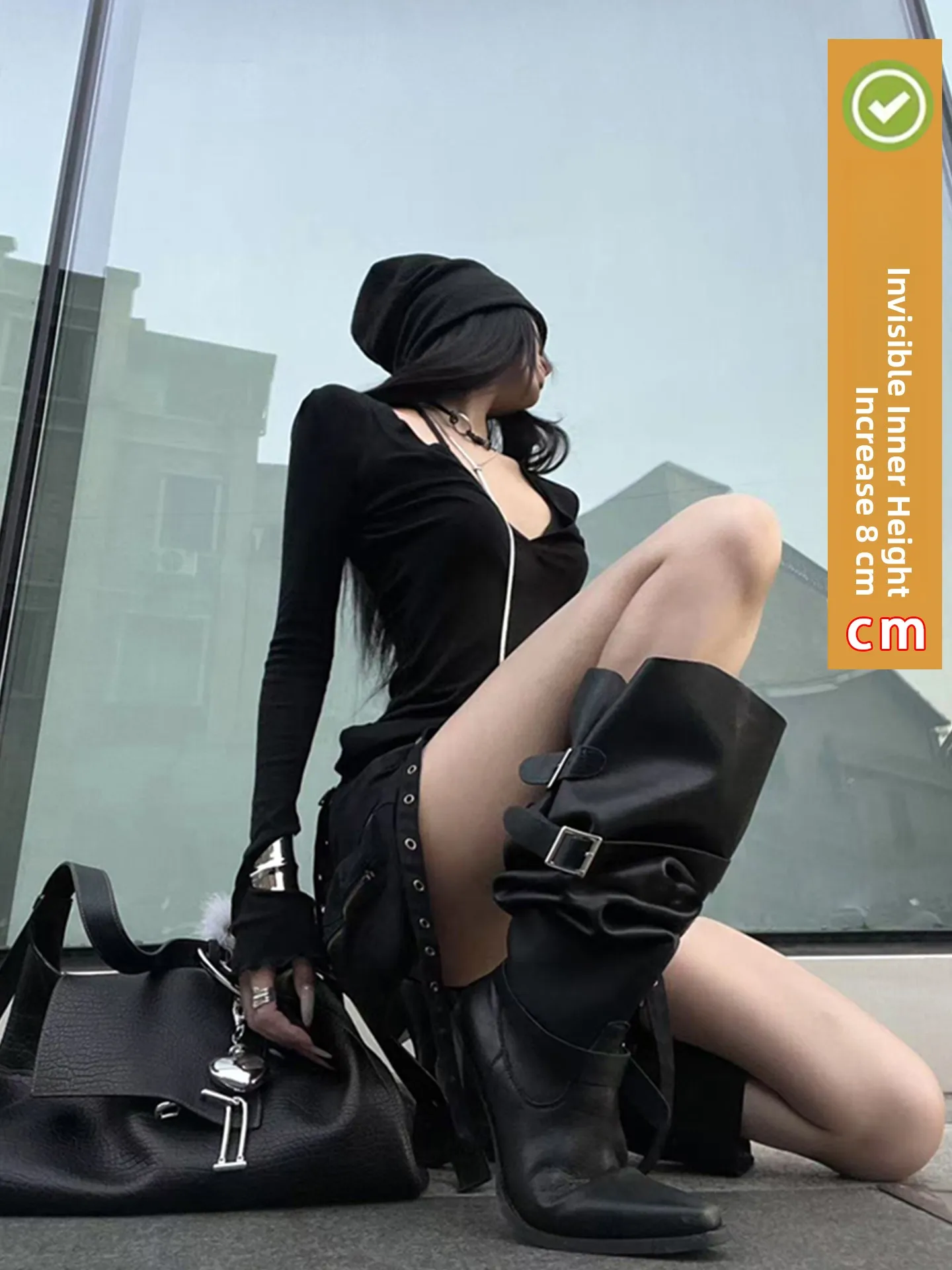 

Женские высокие сапоги Cousin из натуральной кожи с острым носком, модель 2026 года, новые, с высоким голенищем, в стиле рыцарских сапог, с широким голенищем