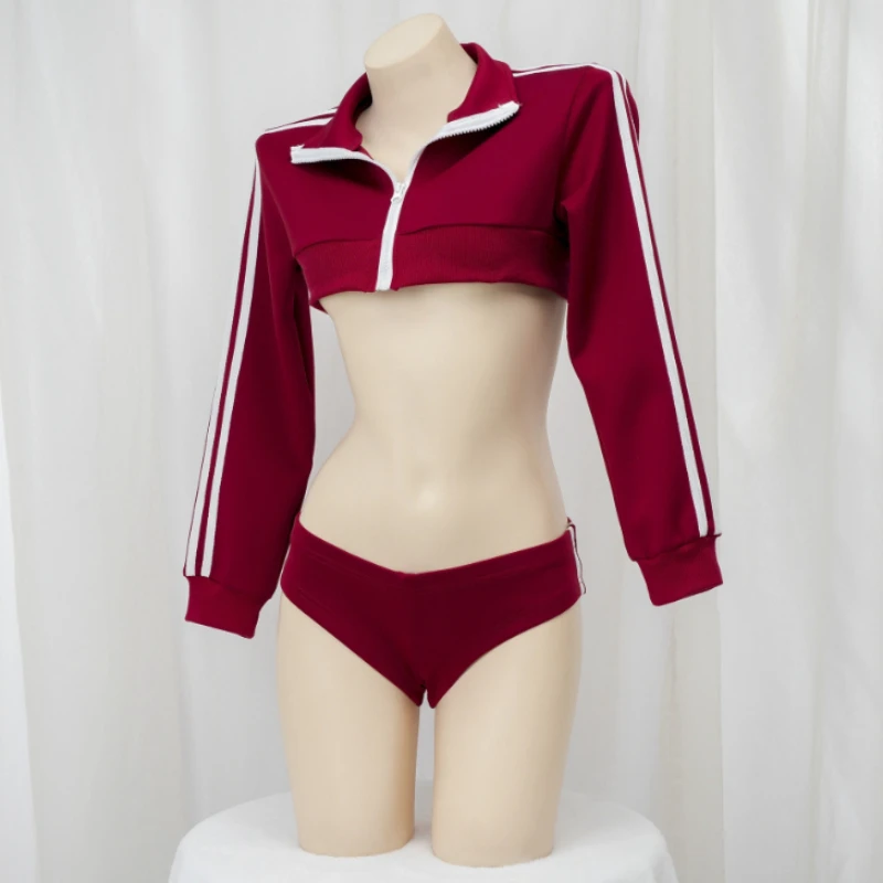 Japanese Anime Student School Athletic Wear Outfits Women Gym Suit Clothes Cosplay Costume Girls Role Play Uniform Underwear view 2