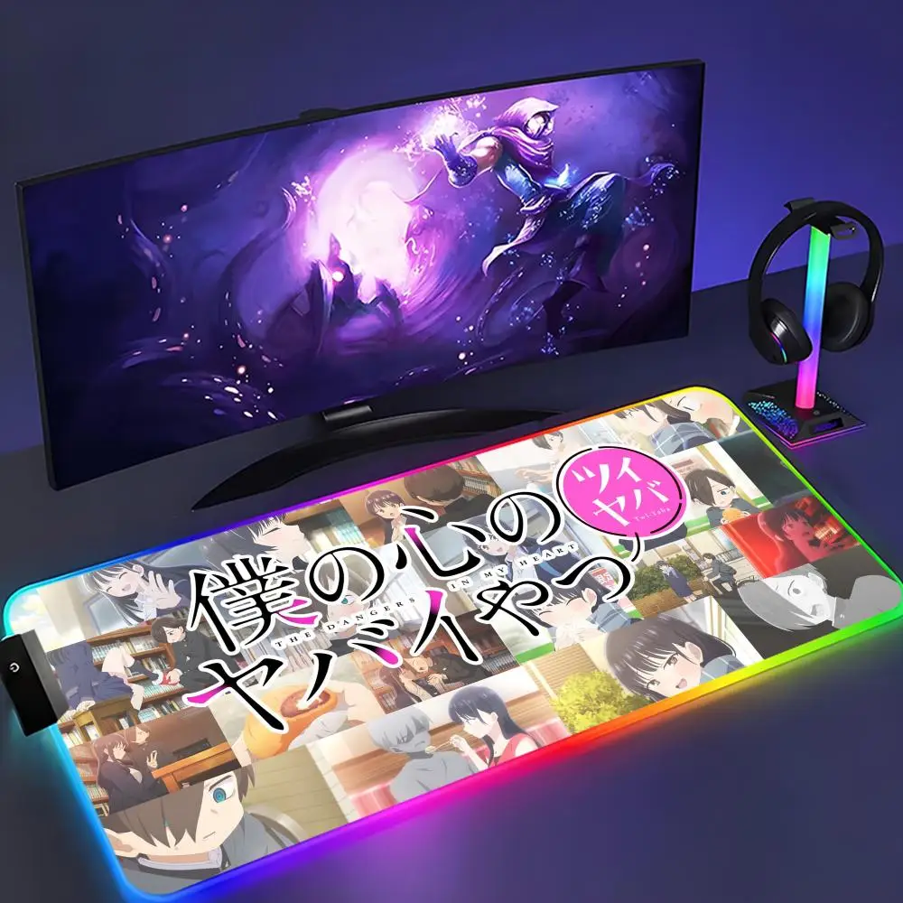 Anime The Dangers in My Heart Mouse Pad XXL Mouse Pad Kawaii Gaming Accessories Computer keyboard Large Led Desk Mat Mousepad