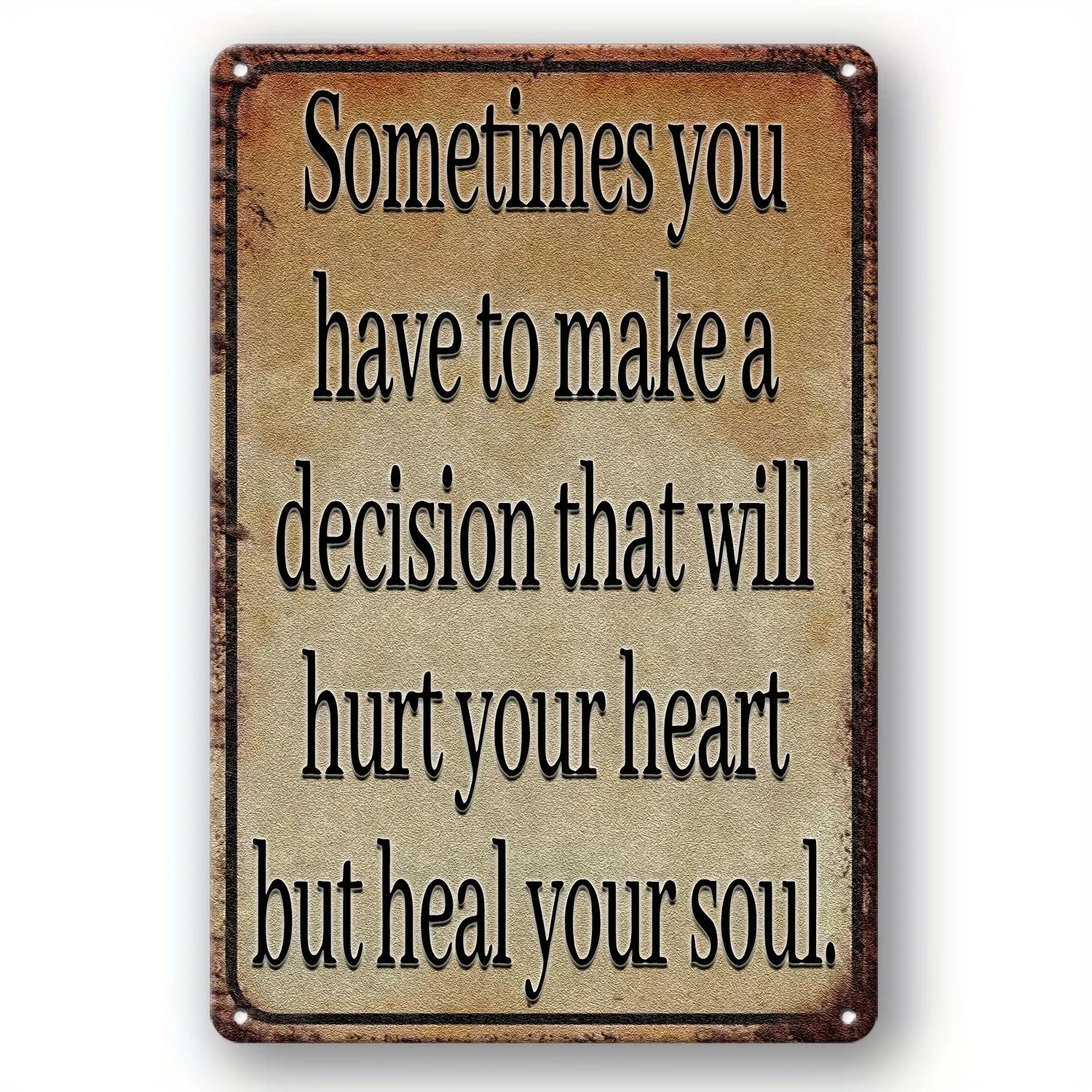 

Мотивационный настенный декор в ретро-стиле - цитата о залоге решения для исцеления души, металлический постер без рамки для дома, офиса, гостиной