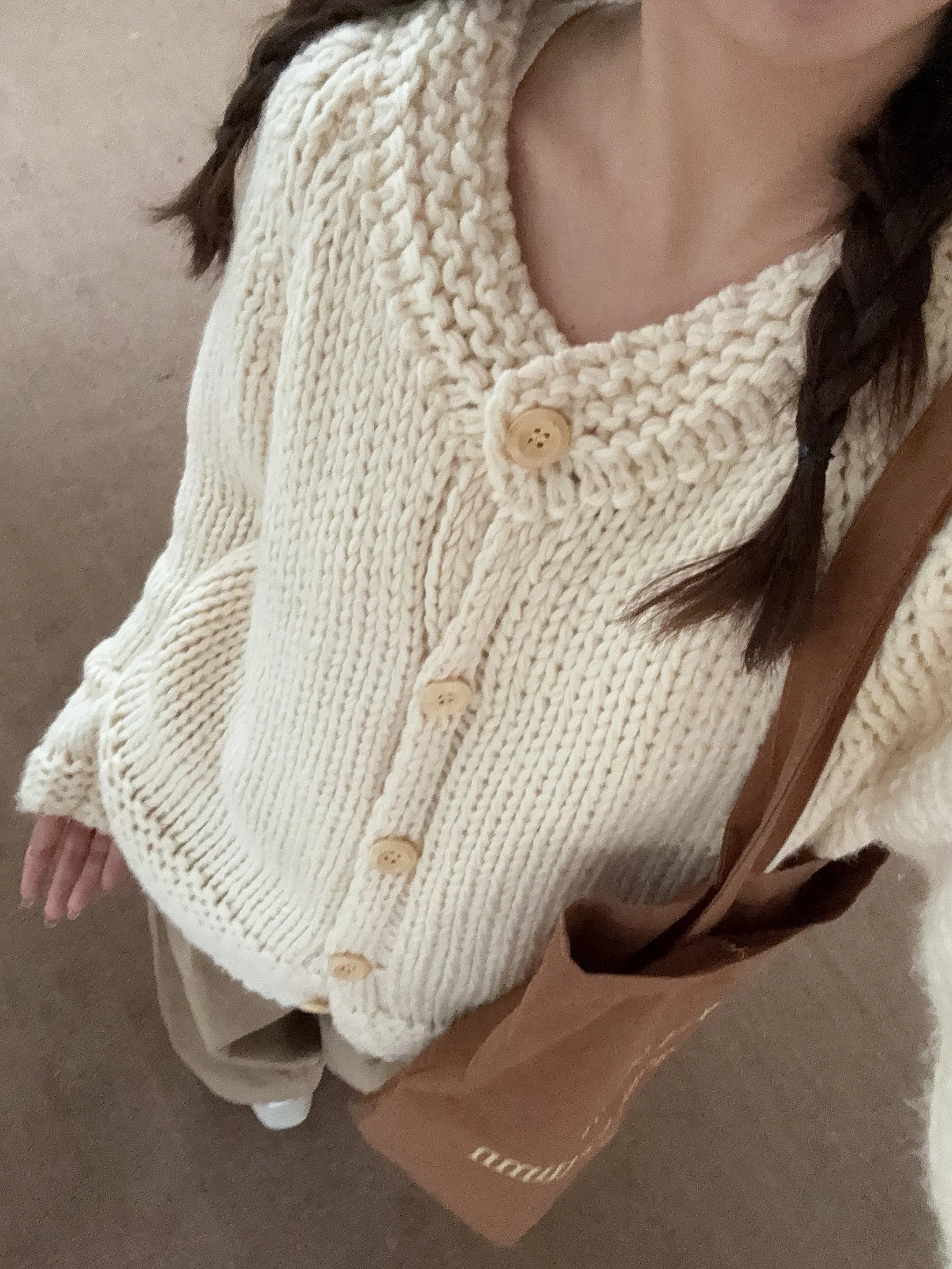 

Iouiou Осенне-зимний исландский ретро-кардиган ручной вязки в стиле бабушки, свободный крой, женский модный свитер-пальто