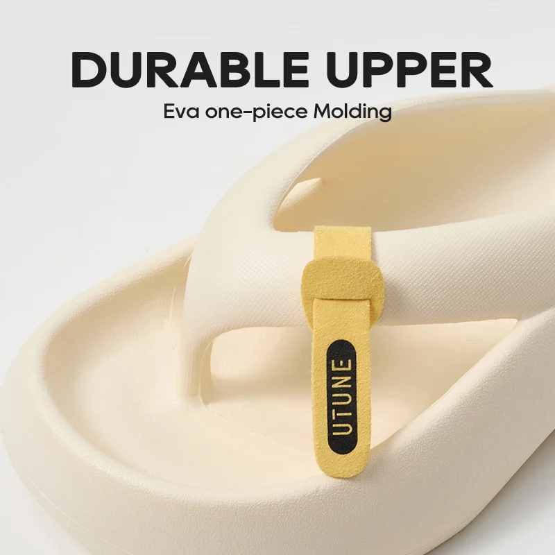 UTUNE Official Website Couple Mousse Flip-Flops Women\'s Indoor Home Shoes Men\'s Summer Soft Beach Slipper Ergonomic Sandals