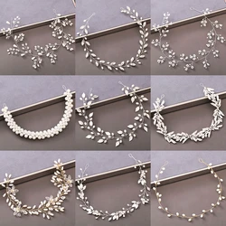 Perla strass donna fascia accessori per capelli da sposa per le donne sposa diadema fascia per capelli gioielli per capelli fascia per capelli Color argento