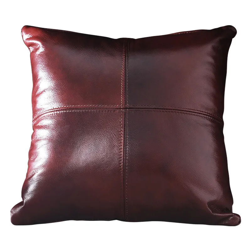 

Luxury Solid Dobule-side Cow Skin Embrace Pillow Cover Cow Skin Pillow Case for Livingroom Bedroom Sofa Bay Window Waist Cushion