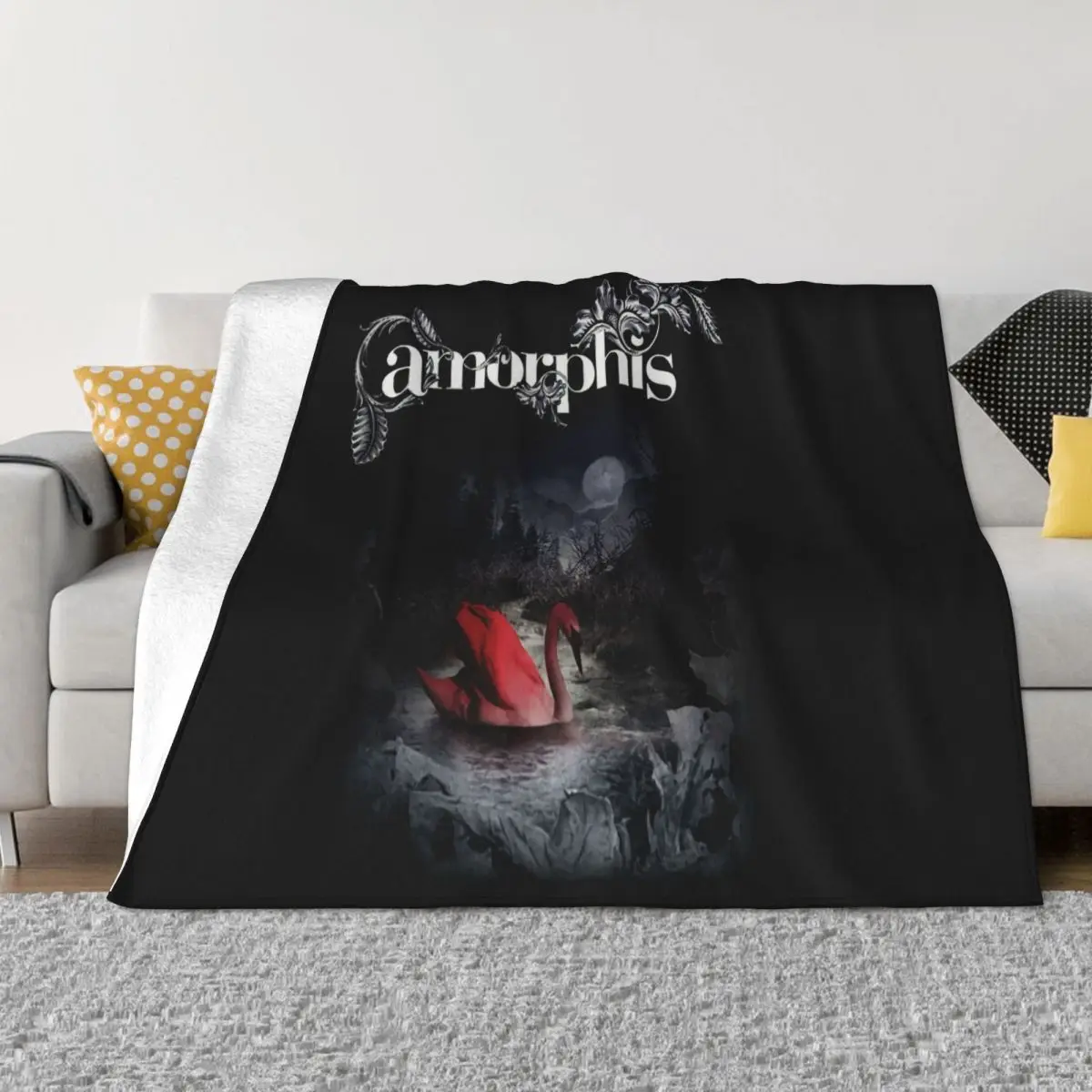 Amorphis Silent Waters Black Dark Tranquillity Soilwork Wintersun Design Cartoon Good Quality Woman Throw Blanket