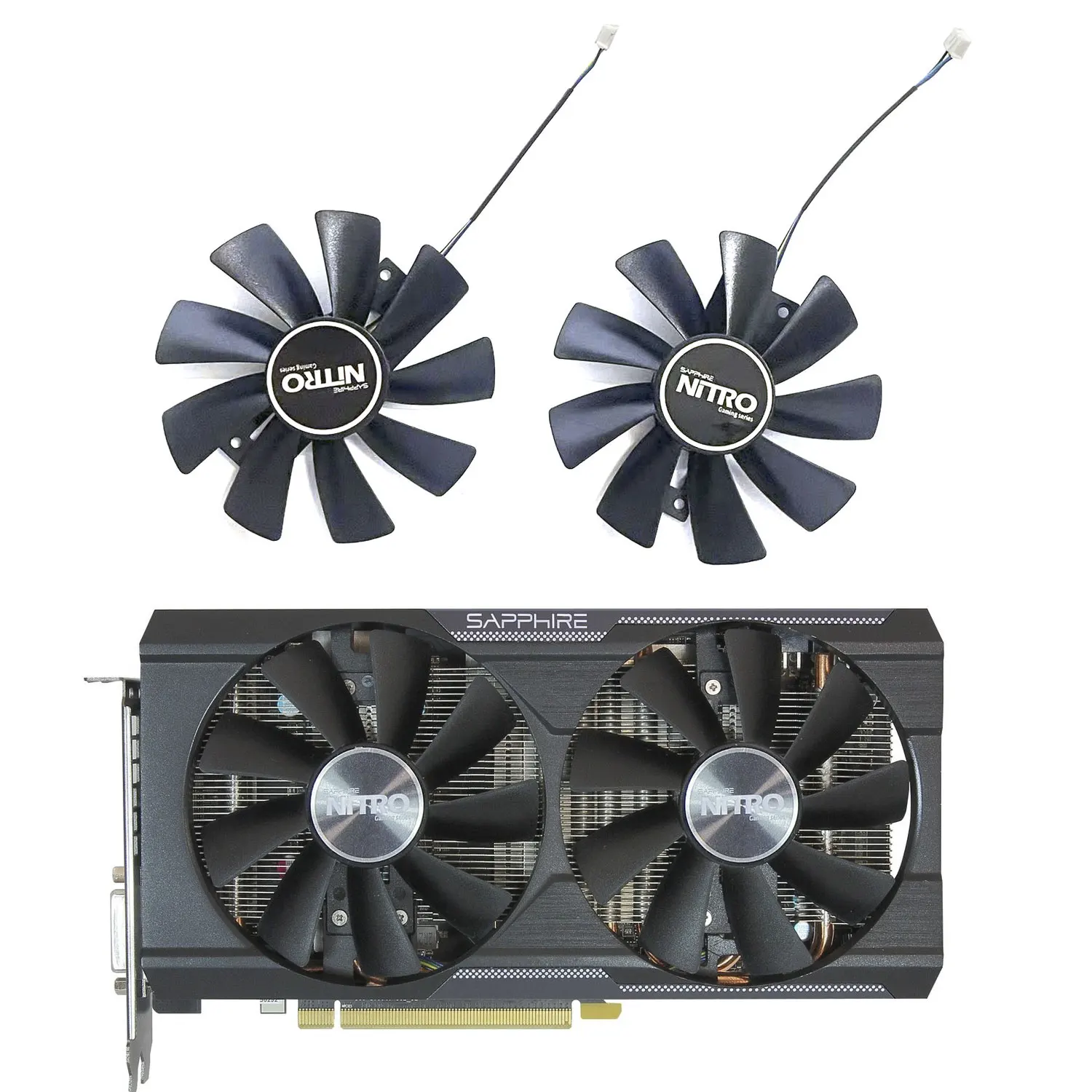 2 FAN New 4PIN GAA8B2U Suitable for SAPPHIRE Radeon R9 380 380X NITRO Graphics Card Replacement Fan