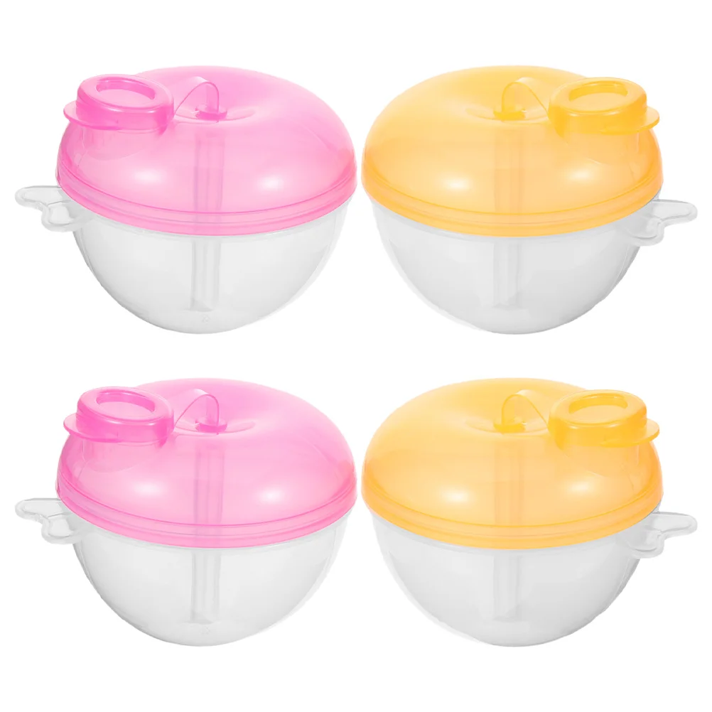 

4Pcs Portable Milk Powder Box Three Compartment Formula Dispenser Travel Snack Container Infant Feeding Milk Dispenser