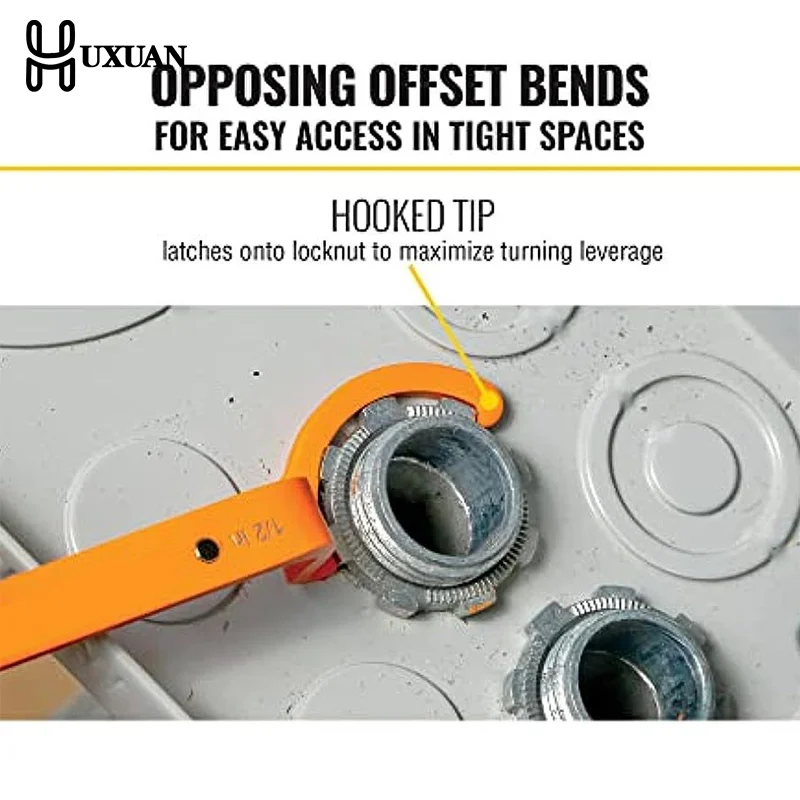 Juego de llaves de bloqueo de conductos, herramienta de tuerca antiaflojamiento, llave de aleación de acero en forma de S para reparación de tuberías de agua de coche y camión, 1 Juego