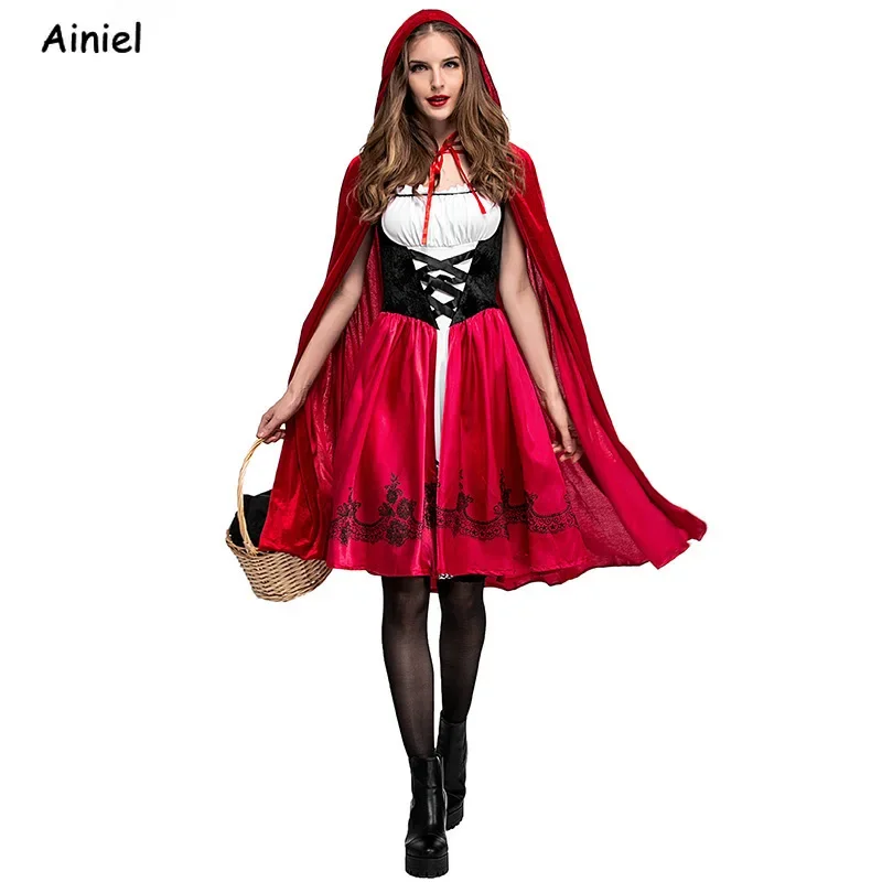 2019 New Little Red Riding Hood cosplay costume high quality Halloween party fancy dress suit adult women Girl