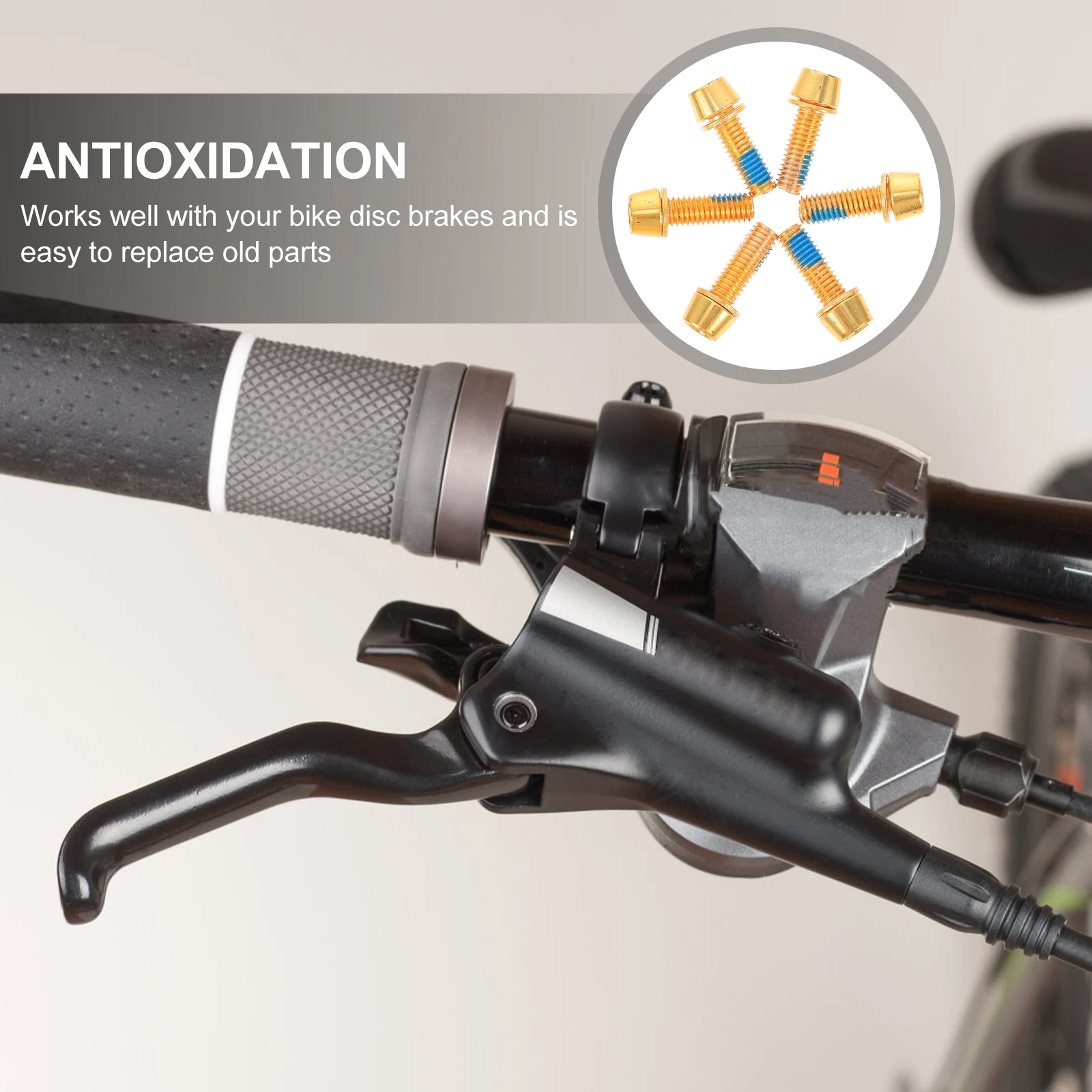 

6pcs Titanium Screws Set Bike Disc Brake Kit Rotor Bolts Disc Brake Screws Durable Anti corrosion Cycling Supplies