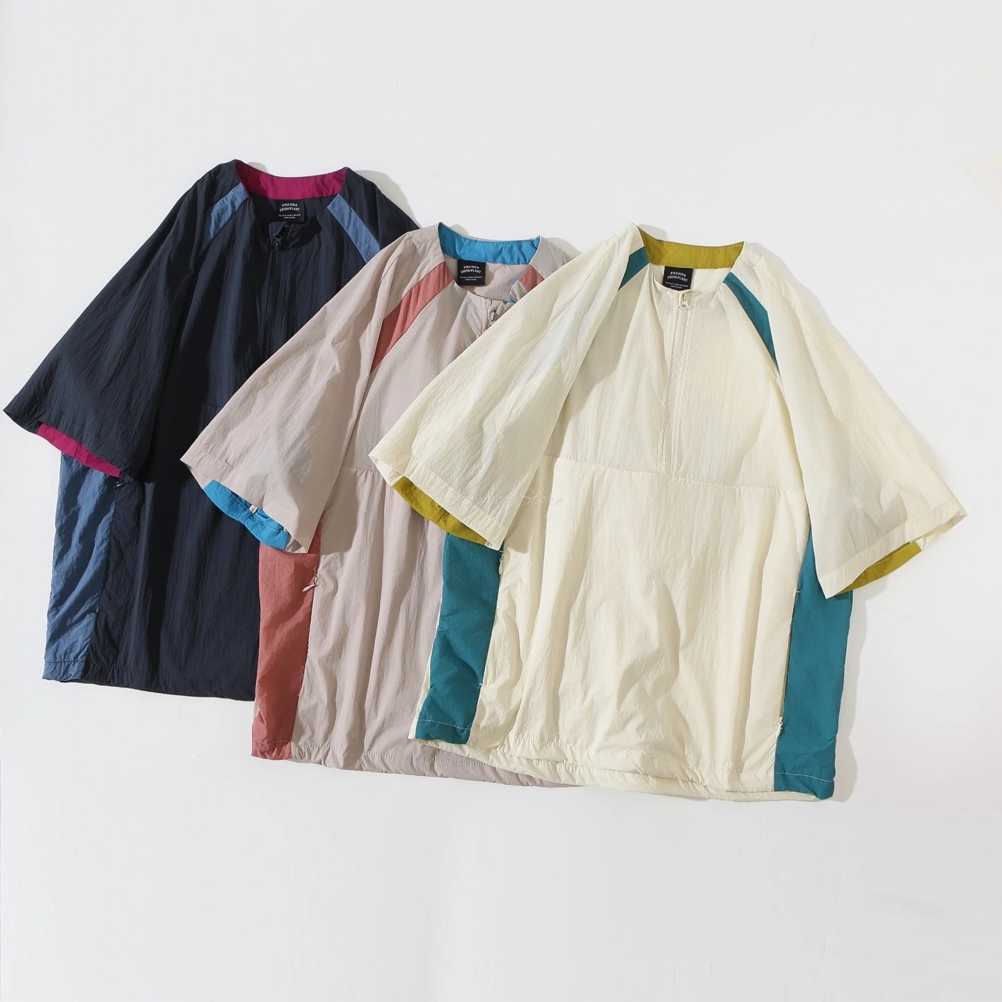 Pet Beautician Work Uniform Summer Men Women Color Blocking Sports Outdoor Quick-dry Lightweight Unisex Short Sleeved T-shirt