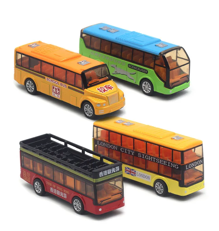 Juego de autobús extraíble de aleación, juguete de autobús de doble capa de simulación, caja de regalo de embalaje original, venta al por mayor, 1: 50