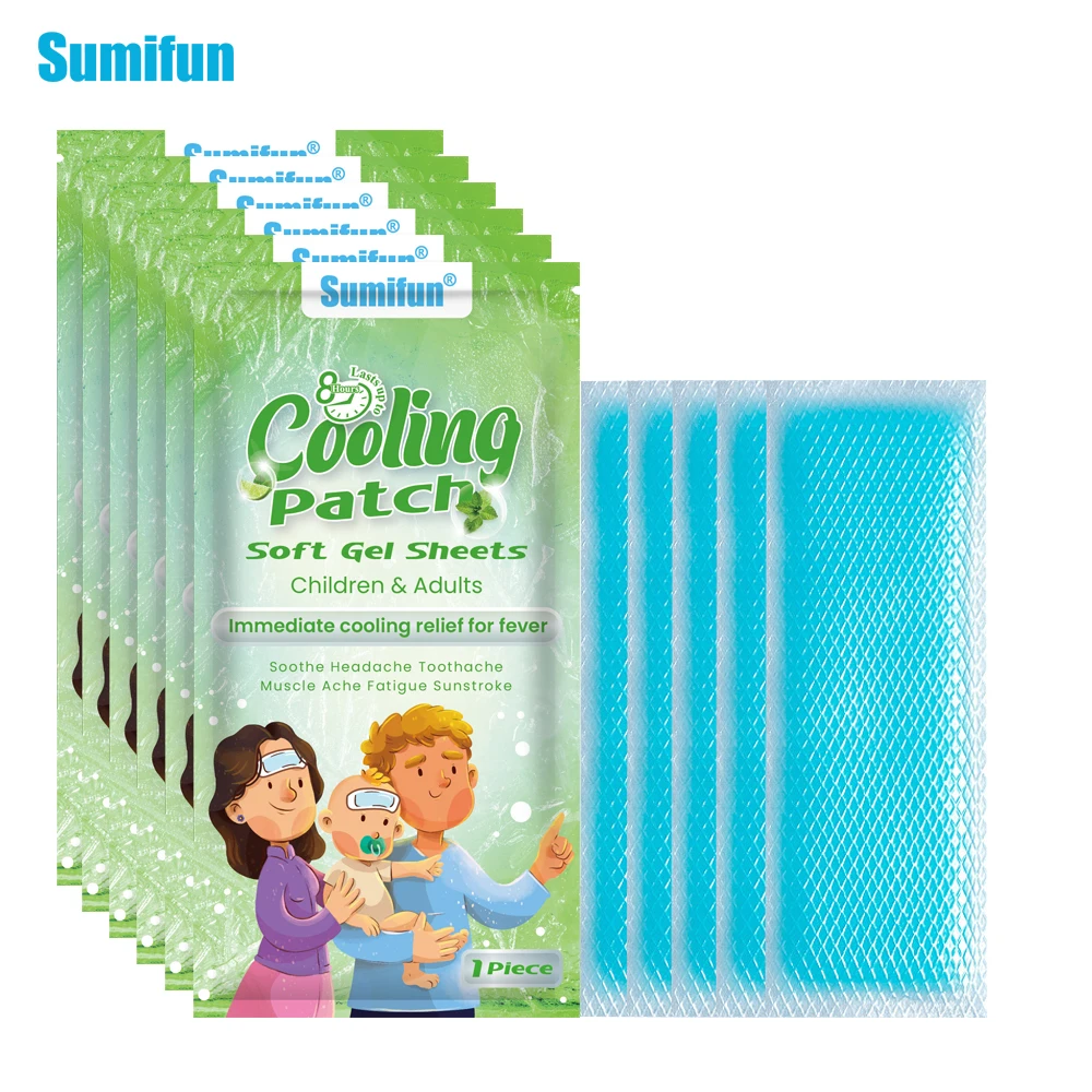 

1/3/5/10Pcs Sumifun Baby Cooling Patch Fever Down Low Temperature Ice Gel Pads Relieve Headache Cold Health Care Medical PLaster