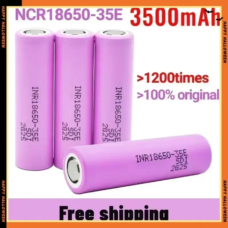 New best-selling rechargeable battery 18650 3500mAh 25A discharge INR18650 35E 3500mAh 18650 lithium-ion 3.7V