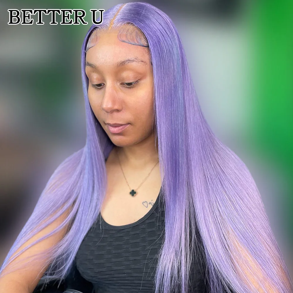 الضوء الأرجواني 13x6 الدانتيل الجبهة باروكة من شعر طبيعي مستقيم البرازيلي قبل قطعها الأرجواني 13x4 الدانتيل الباروكات أمامي شعر الإنسان للنساء